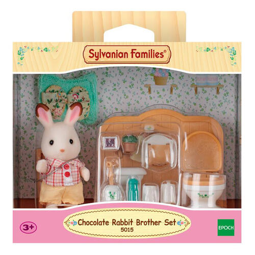Sylvanian Families Chocolate Rabbit Brother Set (Washroom)