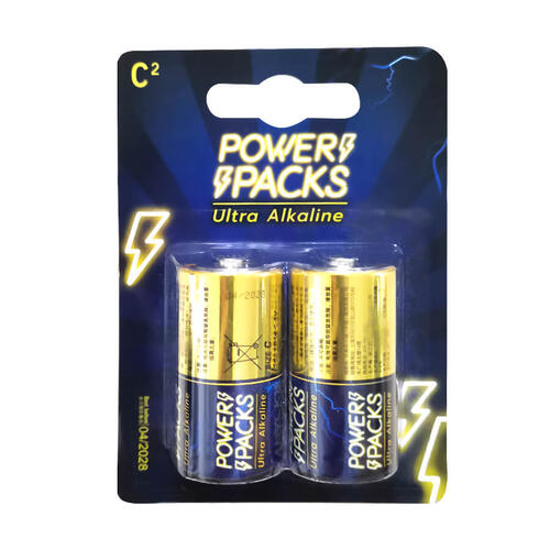 Power Packs C Alkaline Battery 2Pk