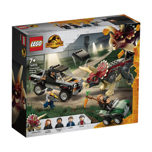LEGO Jurassic World Triceratops Pickup Truck Ambush 76950
