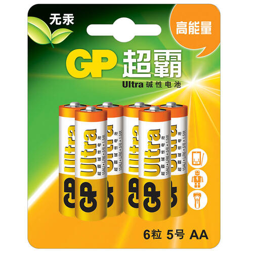 GP 超霸Ultra碱性电池5号6粒卡